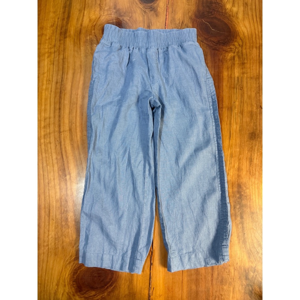 Quince Women's Pants Medium Pull on Elastic Linen Beach Casual Career TT3